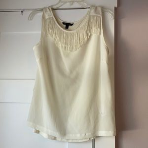 Banana Republic Mixed media fringe tank top